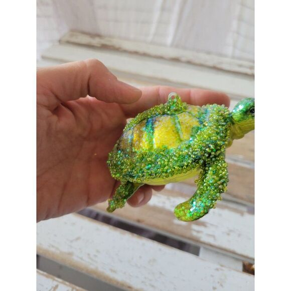 Green sea turtle ornament ocean sea life Xmas tree - Picture 5 of 9